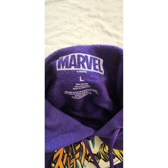 Marvel Captain America Hoodie Purple Men's Large NWOT L100 - Picture 3 of 3